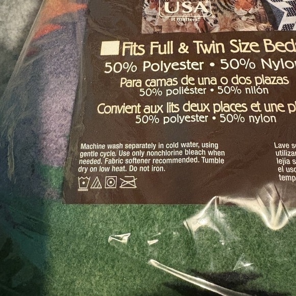 Navajo Queen Or King Size Blanket New Made In USA Sure Value‎ New Sealed Vibrant - Picture 7 of 8